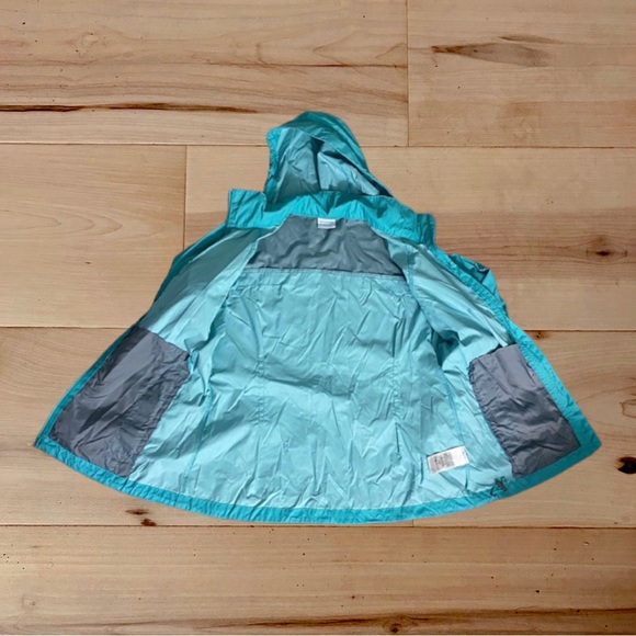 Columbia Packable Roll Up Hood Turquoise Jacket L - Picture 4 of 17